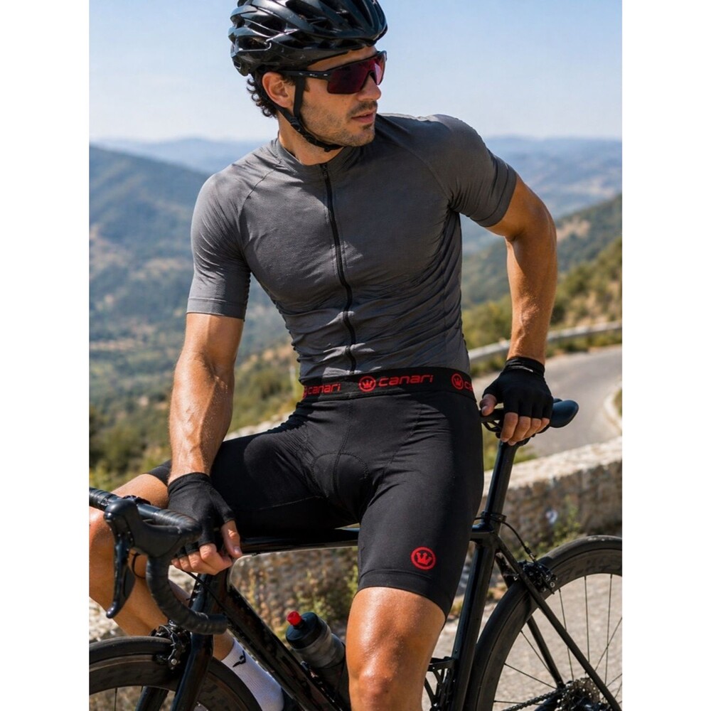 Canari Cycling Shorts Men XL Black Padded Bike Shorts Compression Gel Brief